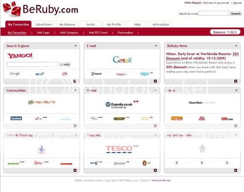 BeRuby Personalized Homepage